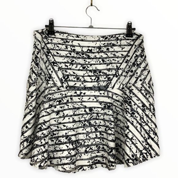 Parker Silk Black White Print Mesh Mini Skirt - Picture 12 of 16